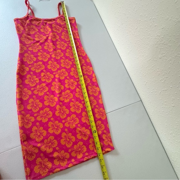 Frankies Bikinis Hibiscus Floral Terry Bodycon Vibrant Dress Size L - Picture 12 of 15